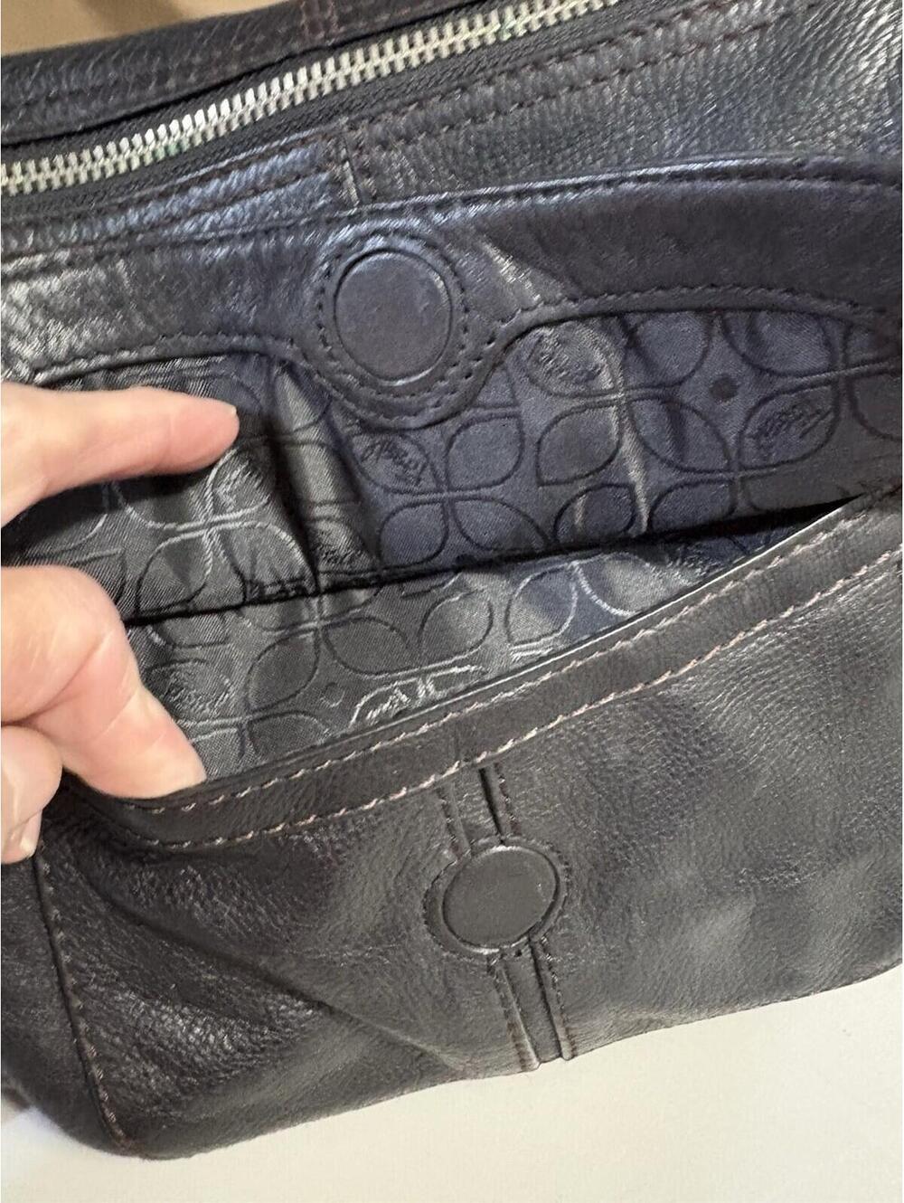 FOSSIL LONG LIVE VINTAGE BLACK LEATHER Shoulder Bag. Lots Of Space - Picture 3 of 16